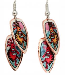 Dangle Four Directions Kokopelli Earrings Dangle Four Directions Kokopelli Earrings