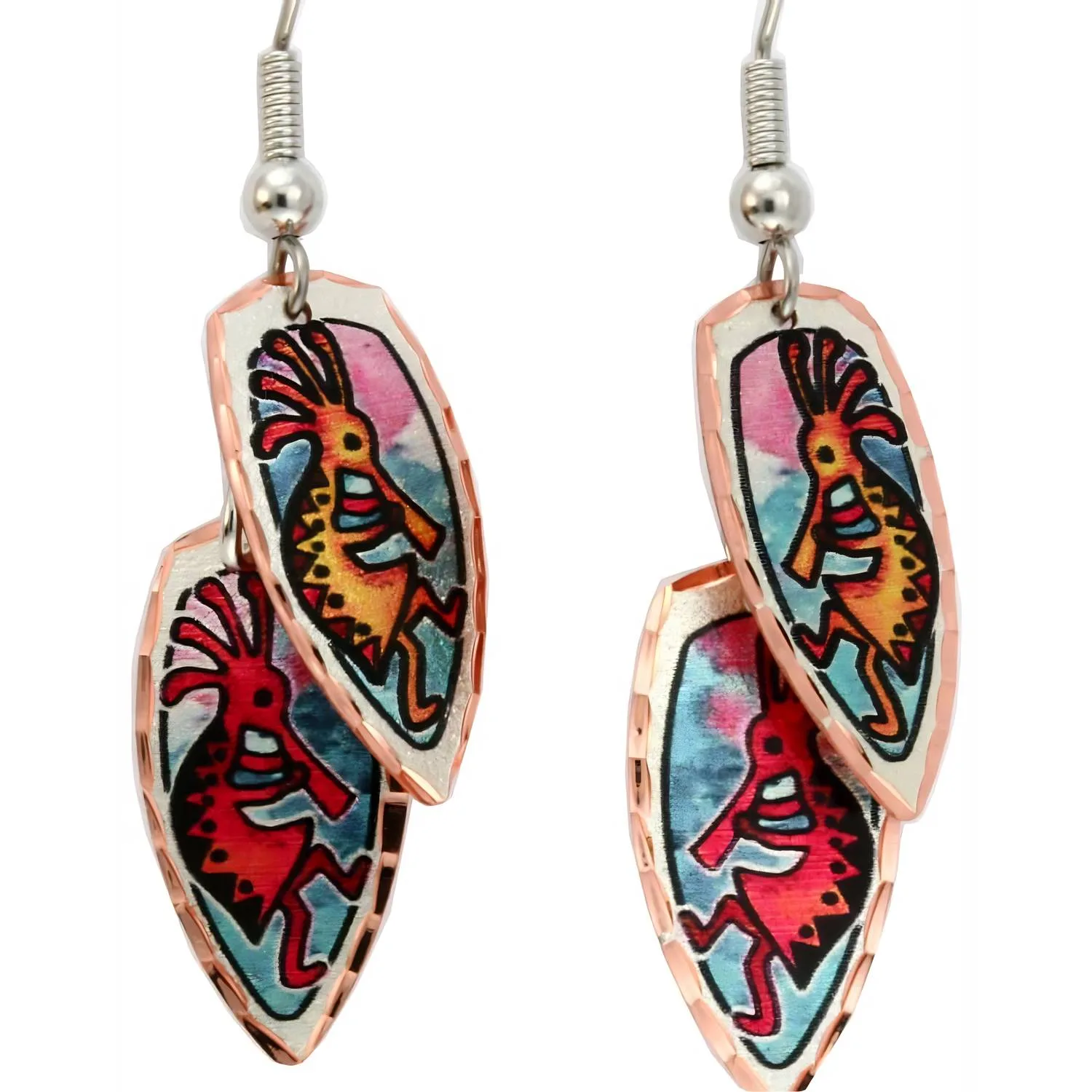Wholesale Southwestern Jewelry, Four Directions Kokopelli Earrings