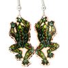 Cut Out Art Jewelry, Colorful Frog Earrings