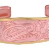 Buy stylish and unique handmade embossed copper Native Haida hummingbird bracelets