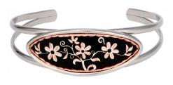 Black background copper flower wire bracelets, wholesale handcrafted bracelets