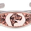Show off what you love most by wearing this Native Haida killer whale wire bracelets