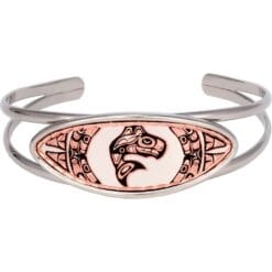 Native Haida killer whale delicately handcrafted wire bracelets