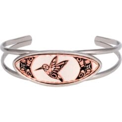 Show off your love for the Native American by wearing this delightful handcrafted Haida hummingbird wire bracelets