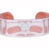 Buy Native Haida Bear Embossed Copper Bracelets with Silver Highlights