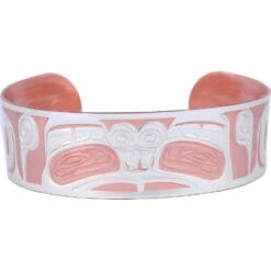 Native Haida Bear Design Beautifully Embossed onto Lustrous Copper Bracelets