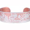 Wholesale copper jewelry, elk copper embossed bracelet with silver highlights