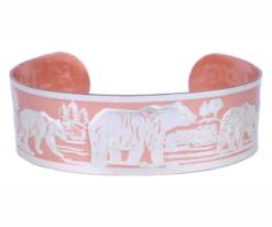 Wholesale Copper Jewelry, Bear Embossed Copper Bracelets for Men