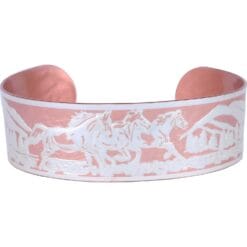 Running Wild Horse Embossed Copper Bracelets for Men