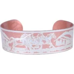 Running Wild Horse Embossed Copper Bracelets for Men
