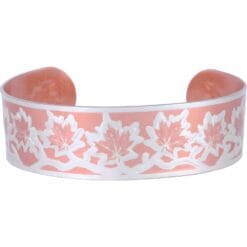 Maple Leaves Embossed Copper Bracelets with Silver Plating to Accentuate