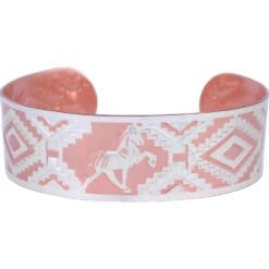 Western prancing horse embossed copper bracelets, wholesale copper bracelets