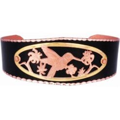 Buy Black Patina Background Cut Out Gold and Copper Hummingbird Bracelet
