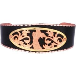 Black Patina Background Cut Out Gold and Copper Butterfly Bracelet