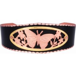 Black Patina Background Cut Out Gold and Copper Butterfly Bracelet