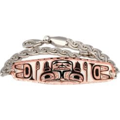 Native Haida Hands of Creation chain bracelets handcrafted from copper with beautiful silver plated chain