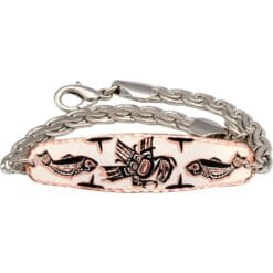 Native Haida eagle and salmon chain bracelets, original and stylish handmade chain bracelets for women