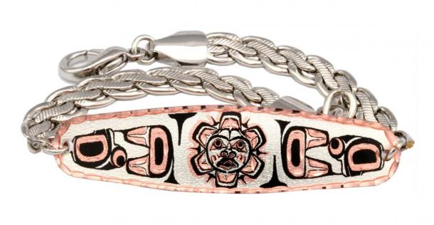Buy original and stylish Native Haida sun totem chain bracelets for women