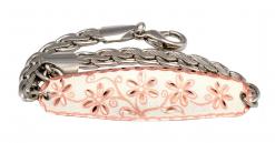 Buy silver background flower chain bracelets for women