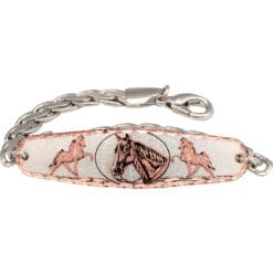 Western Horse Chain Bracelets Handmade from Copper with Silver Plated Chain