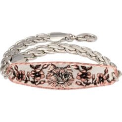 White cat chain bracelets for women who love cats