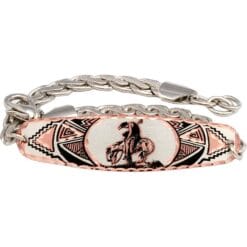 Native end of the trail chain bracelets handcrafted from copper with beautiful silver chain