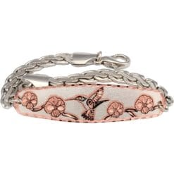 Native Haida hummingbird chain bracelets handcrafted from copper with beautiful silver chain