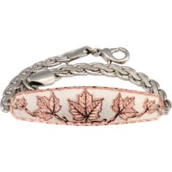 Canada maple leaves chain bracelets handmade from copper with a pretty silver color chain