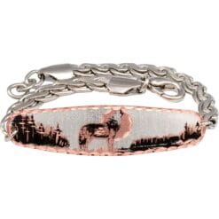 Howling Wolf Handmade Chain Bracelets from Copper with Pretty Silver Color Chain