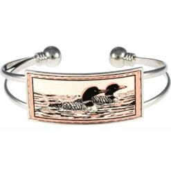 Loons on a lake scene wire bracelets will take your breath away