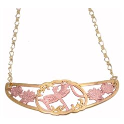 Dragonfly choker necklaces made by etching with gold and copper colors