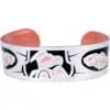 Native Haida Eagle and Salmon Embossed Copper Bracelets with Black Patina and Silver Highlights