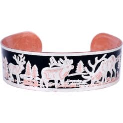 Buy Embossed Elk Copper Bracelets for Men with Black Patina and Silver Plating to Accentuate
