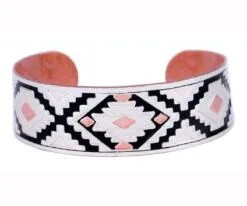 Handmade Copper Jewelry, Embossed Copper Bracelets for Men Created in SW Native American Design