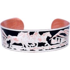 Wild Horses Embossed Copper Bracelets for Men
