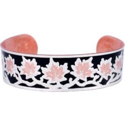 Maple Leaf Bracelet Made by Embossing, Silver Plating and Black Patina for Highlighting