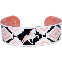 Embossed western horse copper bracelet for men