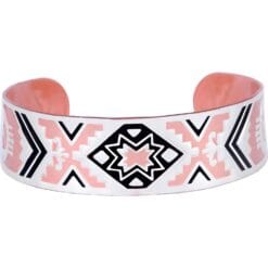 SW Native American Embossed Copper Bracelets for Women with Silver Plated Accents