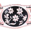 Black background flower bracelet handmade from copper silver-plated and diamond cut to sparkle
