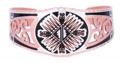 SW Native American filigree bracelet handmade from copper silver-plated and diamond cut to sparkle