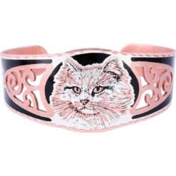 Buy White Persian cat filigree handmade bracelets created from copper