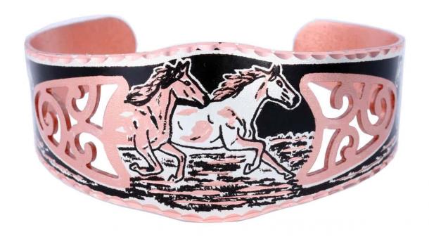 Show off your love for the wild by wearing this delightful filigree handmade western horse bracelets