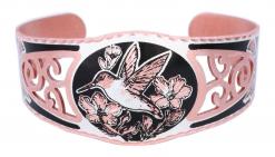 Filigree handmade bracelets created from copper in beautiful hummingbird design