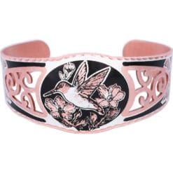 Delicately handmade copper filigree hummingbird bracelets
