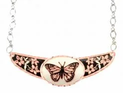 Handmade Copper Butterfly Choker with Dainty Silver Plated Chain