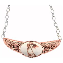 Angel Choker Necklace Handmade from Copper with Silver Plated Chain