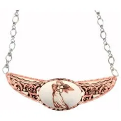 Angel Choker Necklace Handmade from Copper with Silver Plated Chain