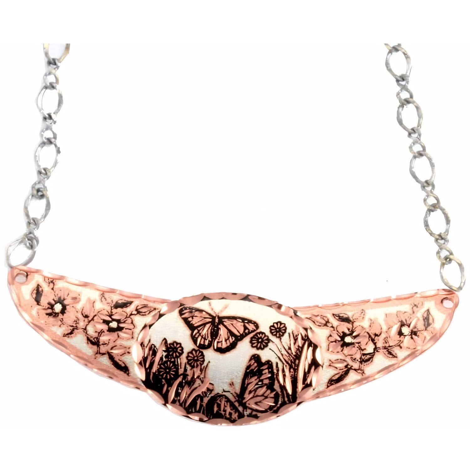 Radiant handmade copper butterfly choker necklace, vivid and sparkling - unique handcrafted jewelry by Copper Reflections