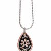 Flower Necklaces Handcrafted in Black Patina Background