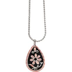 Black Patina Background Flower Necklaces